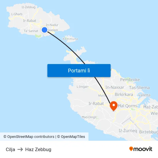 Cilja to Haz Zebbug map