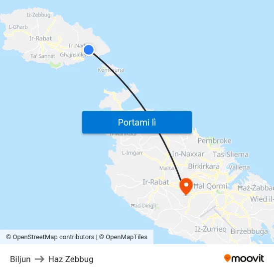 Biljun to Haz Zebbug map