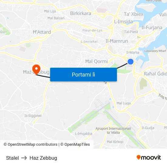 Stalel to Haz Zebbug map