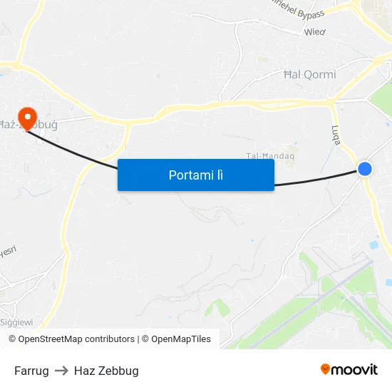 Farrug to Haz Zebbug map