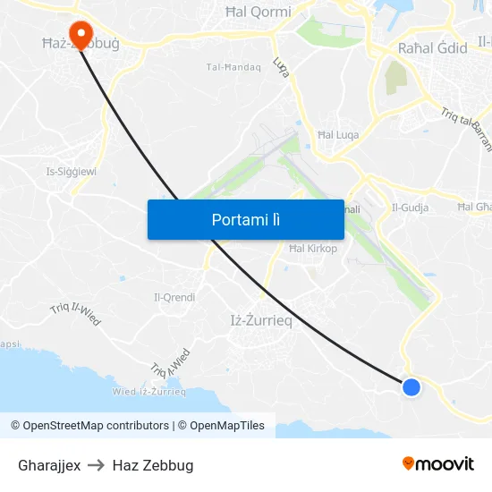 Gharajjex to Haz Zebbug map