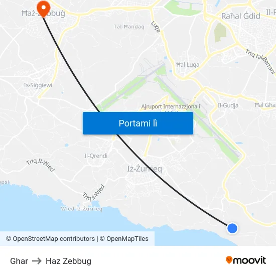 Ghar to Haz Zebbug map