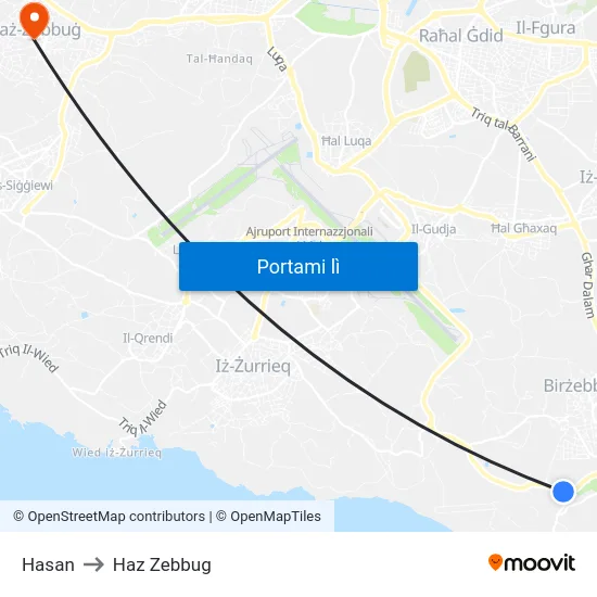 Hasan to Haz Zebbug map