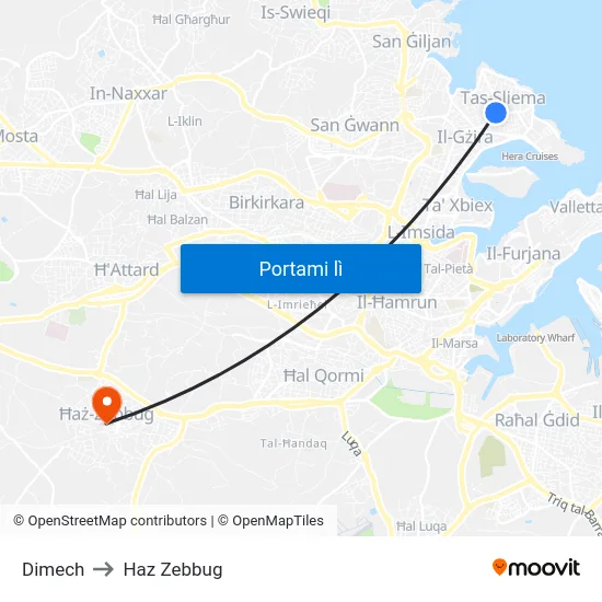 Dimech to Haz Zebbug map