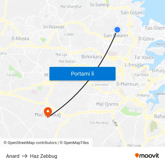 Anard to Haz Zebbug map
