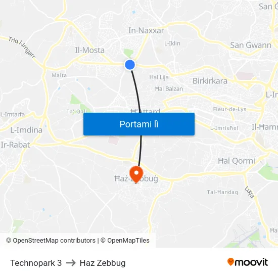 Technopark 3 to Haz Zebbug map