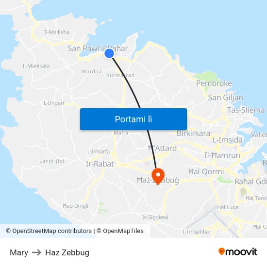 Mary to Haz Zebbug map