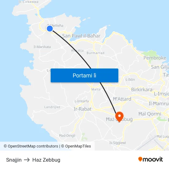 Snajjin to Haz Zebbug map