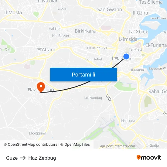 Guze to Haz Zebbug map