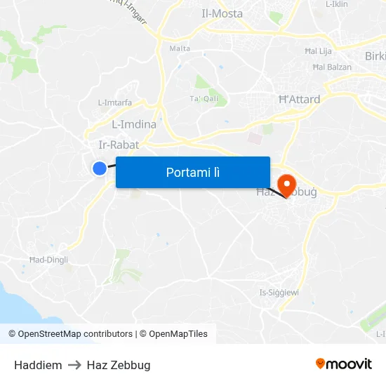Haddiem to Haz Zebbug map