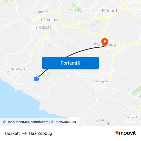Buskett to Haz Zebbug map
