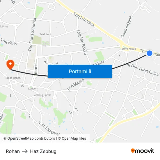 Rohan to Haz Zebbug map
