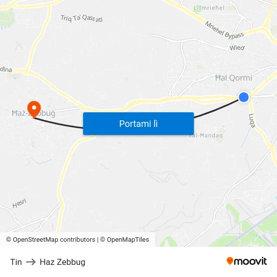 Tin to Haz Zebbug map