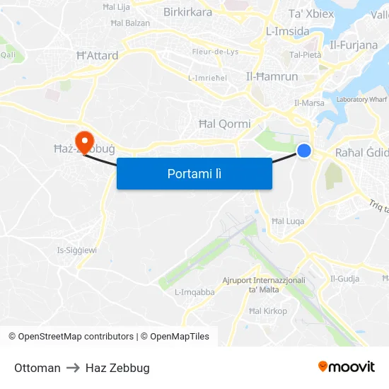 Ottoman to Haz Zebbug map