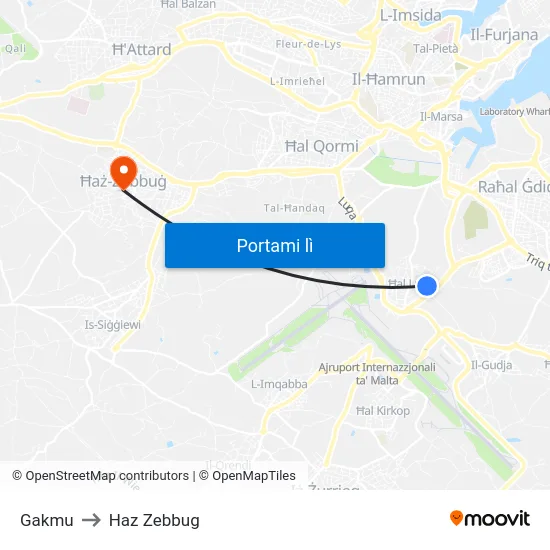 Gakmu to Haz Zebbug map