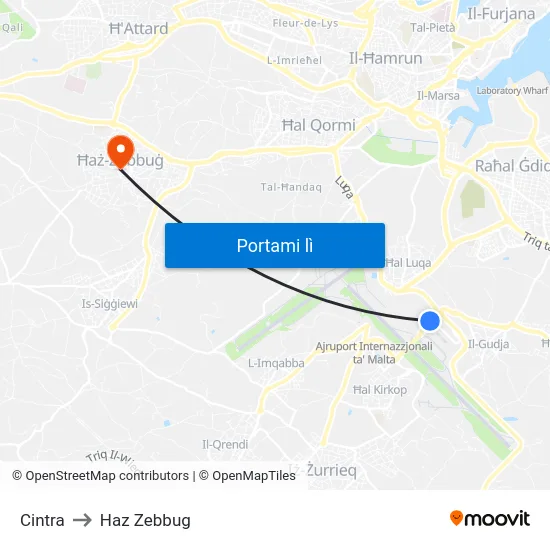 Cintra to Haz Zebbug map