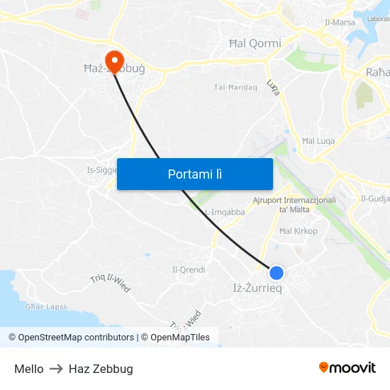 Mello to Haz Zebbug map