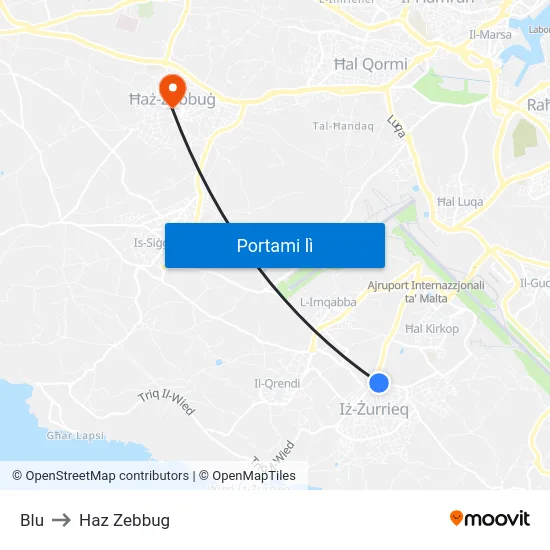 Blu to Haz Zebbug map