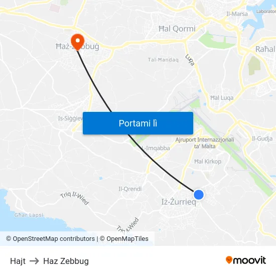 Hajt to Haz Zebbug map