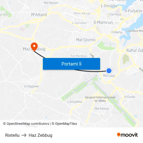 Rixtellu to Haz Zebbug map