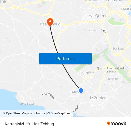 Kartaginizi to Haz Zebbug map