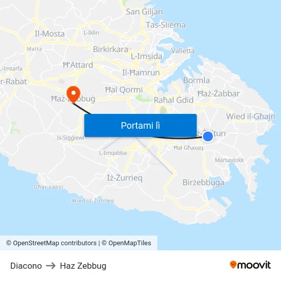 Diacono to Haz Zebbug map