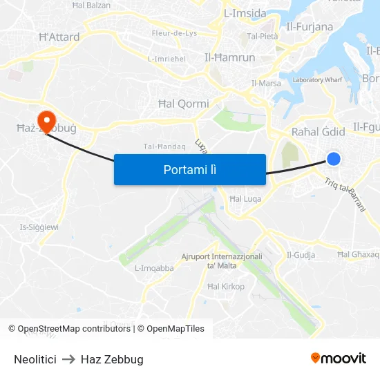 Neolitici to Haz Zebbug map