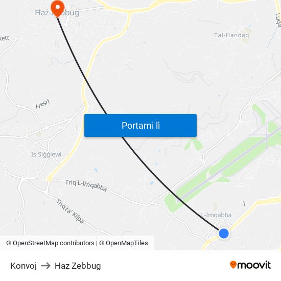 Konvoj to Haz Zebbug map