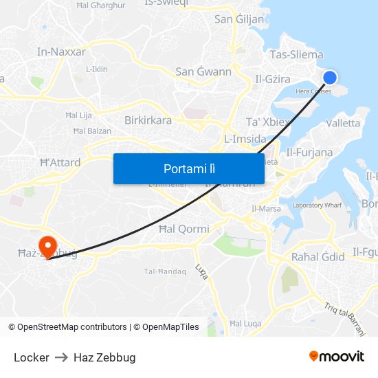Locker to Haz Zebbug map