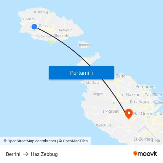 Berrini to Haz Zebbug map