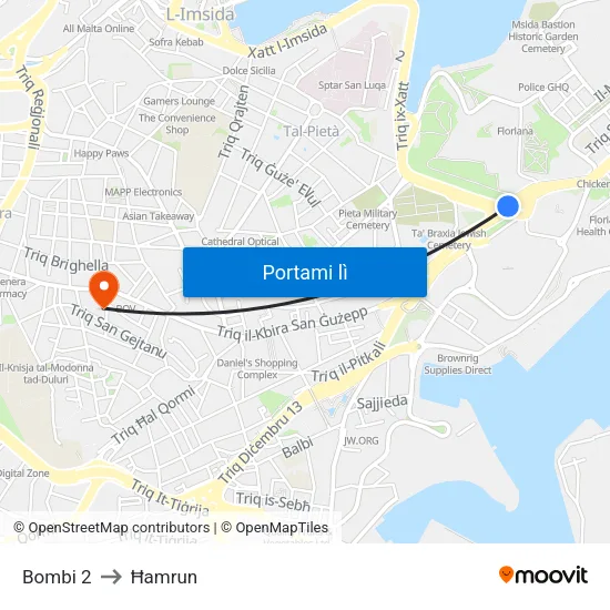 Bombi 2 to Ħamrun map