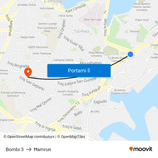 Bombi 3 to Ħamrun map