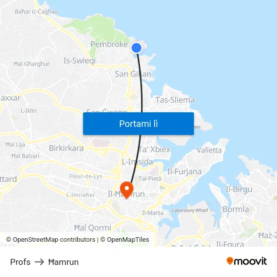 Profs to Ħamrun map
