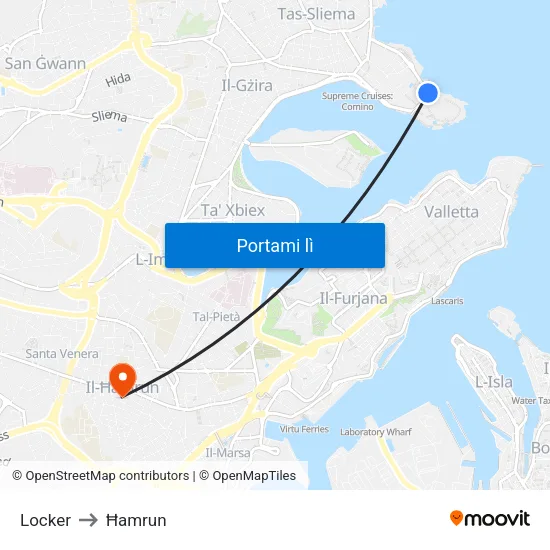 Locker to Ħamrun map