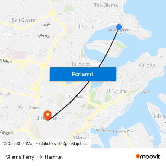 Sliema Ferry to Ħamrun map