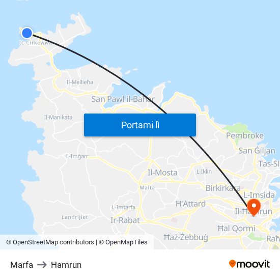 Marfa to Ħamrun map