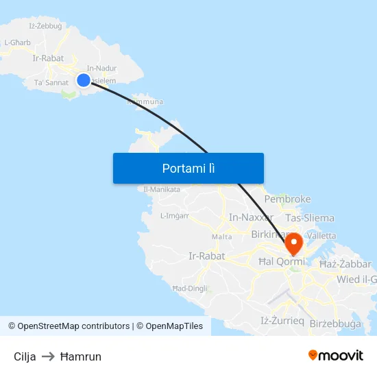 Cilja to Ħamrun map