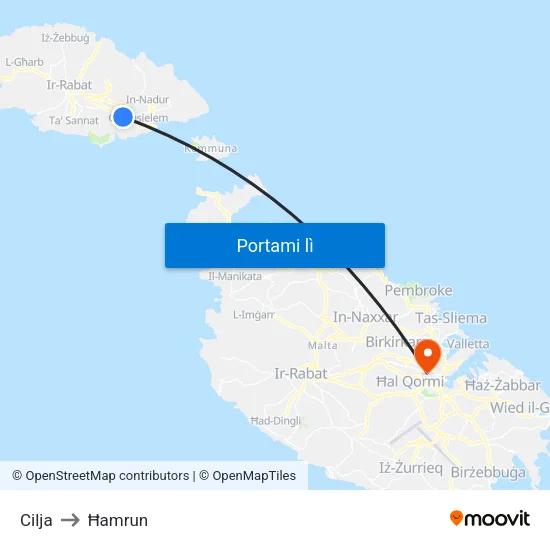 Cilja to Ħamrun map