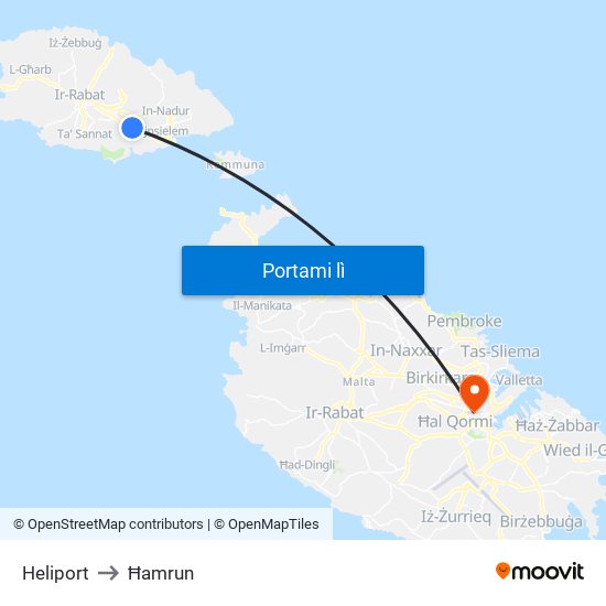 Heliport to Ħamrun map