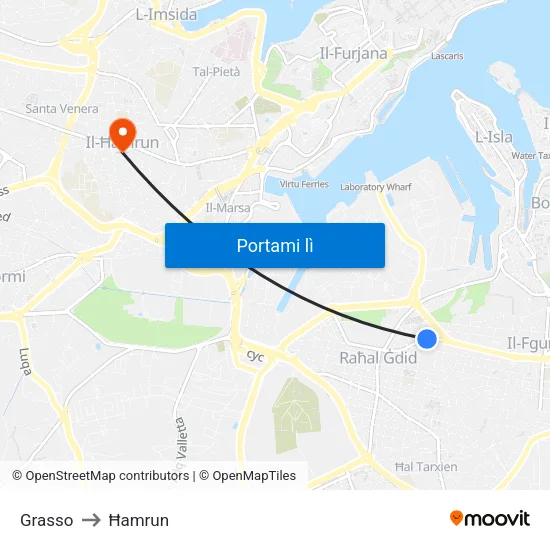 Grasso to Ħamrun map