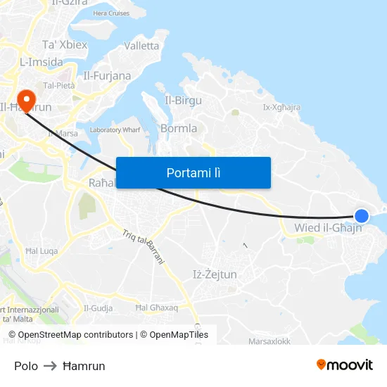 Polo to Ħamrun map