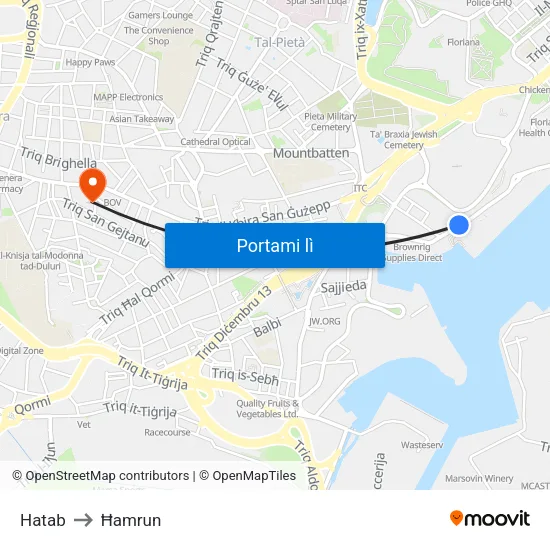 Hatab to Ħamrun map