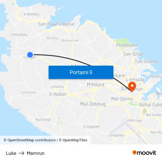 Luke to Ħamrun map
