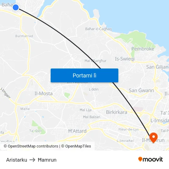 Aristarku to Ħamrun map