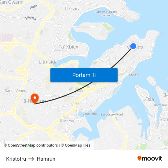 Kristofru to Ħamrun map