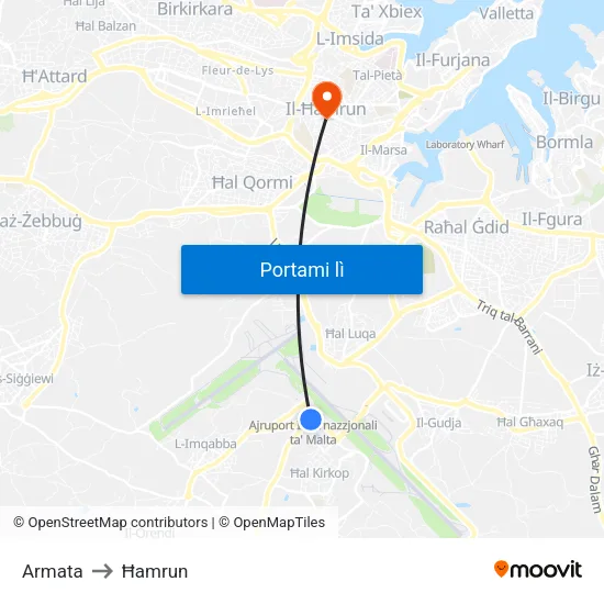 Armata to Ħamrun map