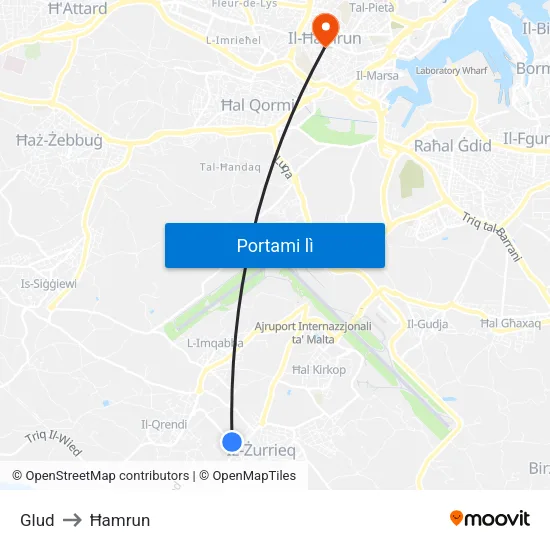 Glud to Ħamrun map