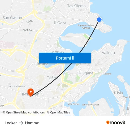 Locker to Ħamrun map