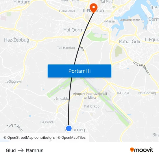 Glud to Ħamrun map