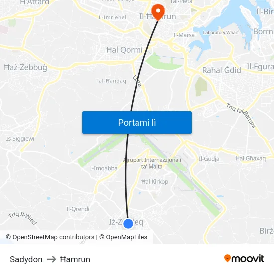 Sadydon to Ħamrun map